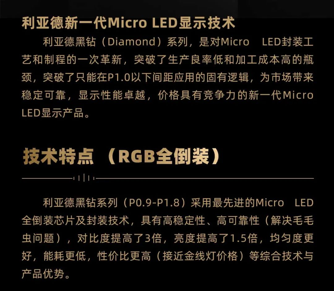 米兰面向全球发布第二代Micro LED显示技术——米兰黑钻（Diamond）系列